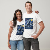 Giraffe Starnacht Vintage T-shirt (Unisex)