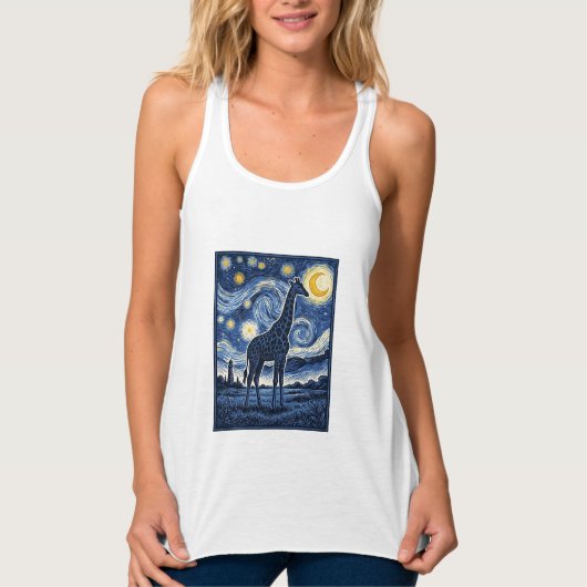 Giraffe Starnacht Vintage Tanktop (Voorkant)
