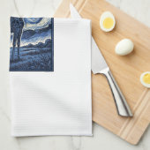 Giraffe Starnacht Vintage Theedoek (Quarter Fold)