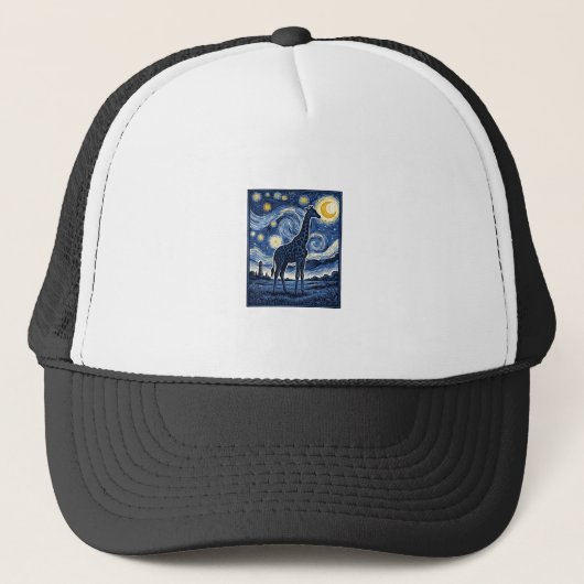 Giraffe Starnacht Vintage Trucker Pet (Voorkant)