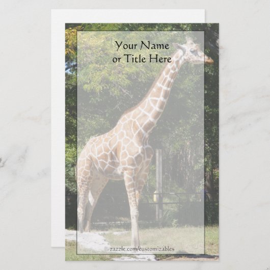 Giraffe Stationery Briefpapier (Voorkant / Achterkant)