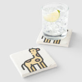 Giraffe Stenen Onderzetter (Zijkant)
