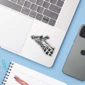 Giraffe Sticker (Laptop met iPhone)