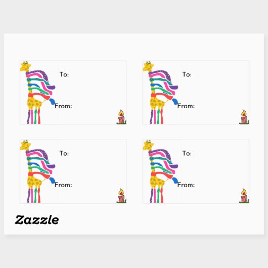Giraffe sticker gift labels (Vel)