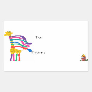 Giraffe sticker gift labels