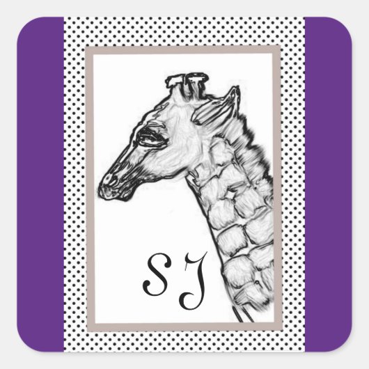 Giraffe stickers voor het verzegelen van letters o (Voorkant)