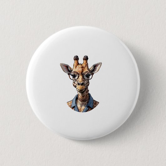 Giraffe_ Stijlvol in een bril Ronde Button 5,7 Cm (Voorkant)