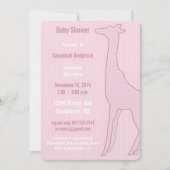  Giraffe streep baby meisje douche uitnodiging (Voorkant)