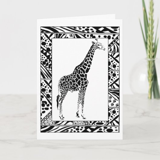 Giraffe studie Verjaardag Kaart (Voorkant)
