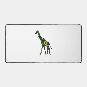 Giraffe Sunflower Girl Floral Ruminant Hawaiian Wo Bureaumat
