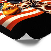 Giraffe Sungles Amerikaanse vlag Patriottisch 4th  Poster (Hoek)