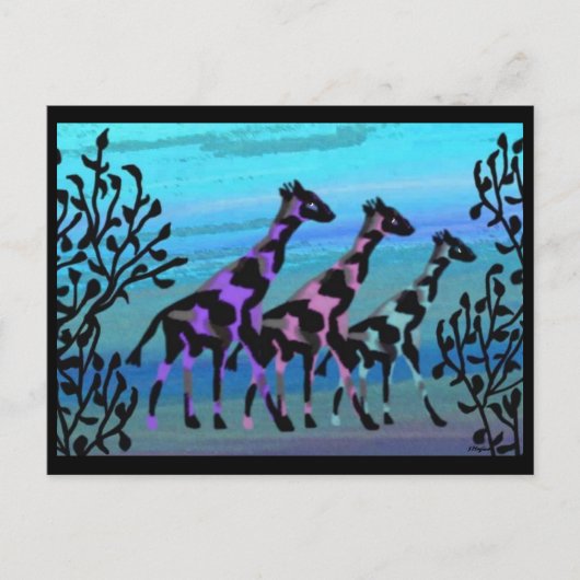 Giraffe Sunrise Briefkaarten (Voorkant)