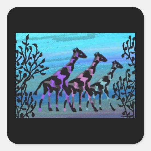 Giraffe Sunrise Stickers (Voorkant)