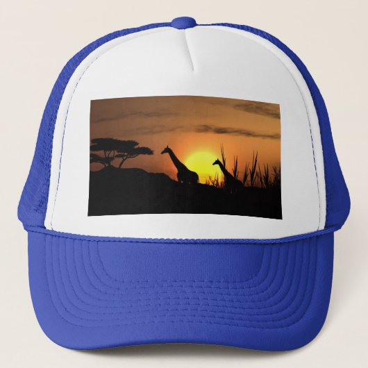 Giraffe Sunset Trucker Pet (Voorkant)