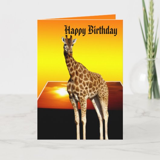 Giraffe Sunshine Happy Birthday Greeting Kaart (Voorkant)