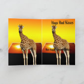 Giraffe Sunshine Happy Birthday Greeting Kaart (Binnen)