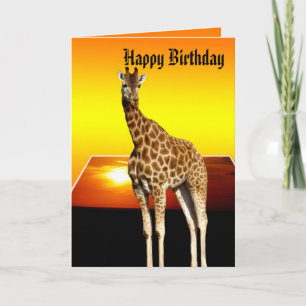 Giraffe Sunshine Happy Birthday Greeting Kaart