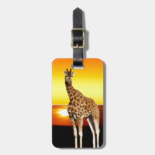 Giraffe Sunshine Popout Art Bagagelabel (Voorkant verticaal)
