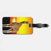 Giraffe Sunshine Popout Art Bagagelabel (Achterkant horizontaal)