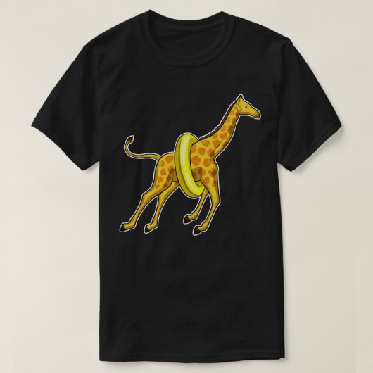 Giraffe Swimming Lifebuoy T-shirt (Design voorkant)