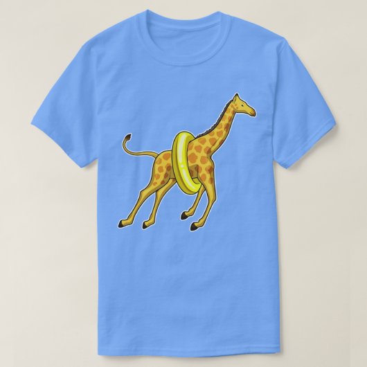 Giraffe Swimming Lifebuoy T-shirt (Design voorkant)