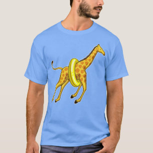 Giraffe Swimming Lifebuoy T-shirt