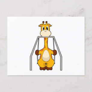 Giraffe Swing Briefkaart