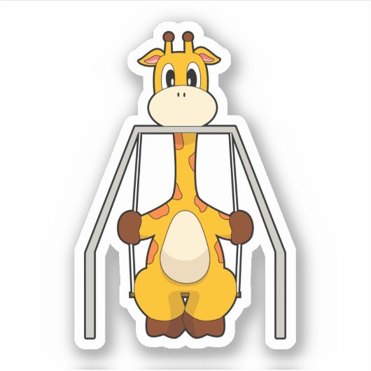 Giraffe Swing Sticker (Voorkant)