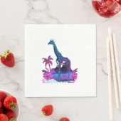 Giraffe Synthwave Vaporwave Art Servet (Insitu)