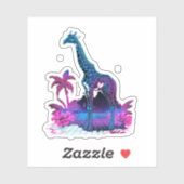 Giraffe Synthwave Vaporwave Art Sticker (Vel)