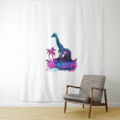 Giraffe Synthwave Vaporwave Art Wandkleed (In situ)