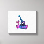 Giraffe Synthwave Vaporwave Kunst   Canvas Afdruk (Voorkant)