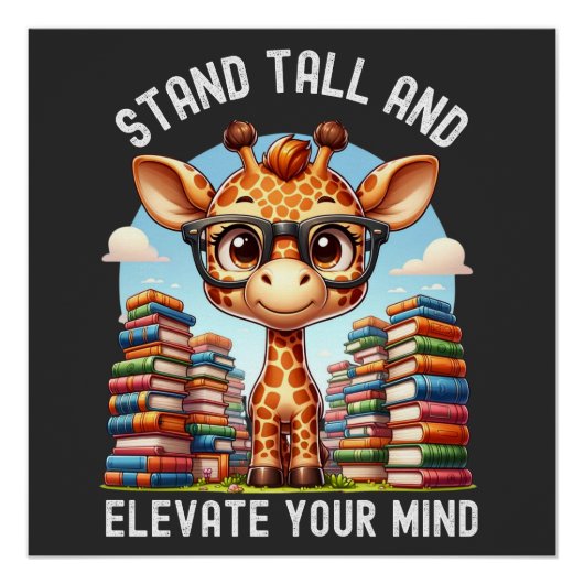 Giraffe T-shirt, Natuur Lover Shirt, Dierenprint Perfect Poster (Voorkant)