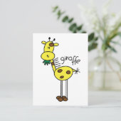 Giraffe T-shirts en cadeautjes op de sticker Briefkaart (Staand voorkant)