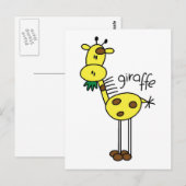 Giraffe T-shirts en cadeautjes op de sticker Briefkaart (Voorkant / Achterkant)