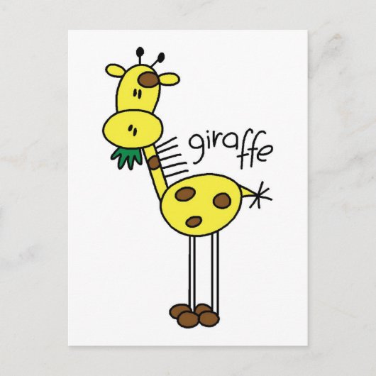 Giraffe T-shirts en cadeautjes op de sticker Briefkaart (Voorkant)