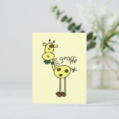 Giraffe T-shirts en cadeautjes op de sticker Briefkaart (Staand voorkant)
