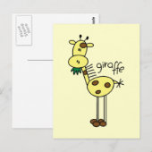 Giraffe T-shirts en cadeautjes op de sticker Briefkaart (Voorkant / Achterkant)