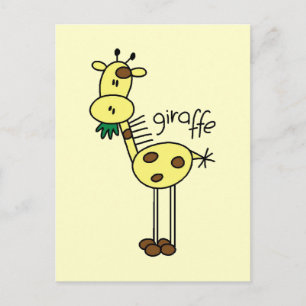 Giraffe T-shirts en cadeautjes op de sticker Briefkaart