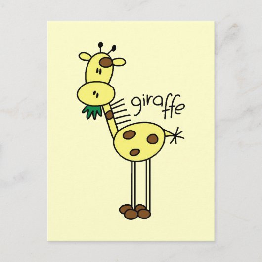 Giraffe T-shirts en cadeautjes op de sticker Briefkaart (Voorkant)