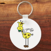 Giraffe T-shirts en cadeautjes op de sticker Sleutelhanger (Voorkant)