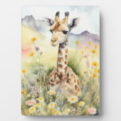 Giraffe Tabletop Plaque met Easel Fotoplaat (voorkant)