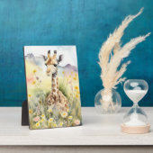 Giraffe Tabletop Plaque met Easel Fotoplaat (Zijkant)