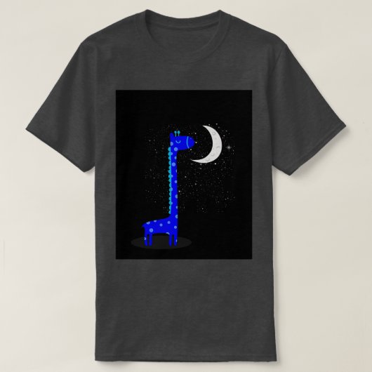 Giraffe talking to the Moon Fantasy Sweet dreams K T-shirt (Design voorkant)