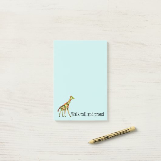 Giraffe Tall en Proud Post-it® Notes (Op bureau)