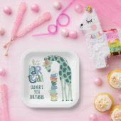 Giraffe Tea Party Kids Verjaardagsfeest Papieren Bordje (Feest)