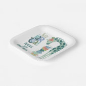 Giraffe Tea Party Kids Verjaardagsfeest Papieren Bordje (Gebogen)