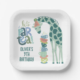 Giraffe Tea Party Kids Verjaardagsfeest Papieren Bordje