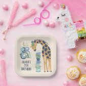 Giraffe Tea Party Kids Verjaardagsfeest Papieren Bordje (Feest)
