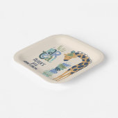 Giraffe Tea Party Kids Verjaardagsfeest Papieren Bordje (Gebogen)